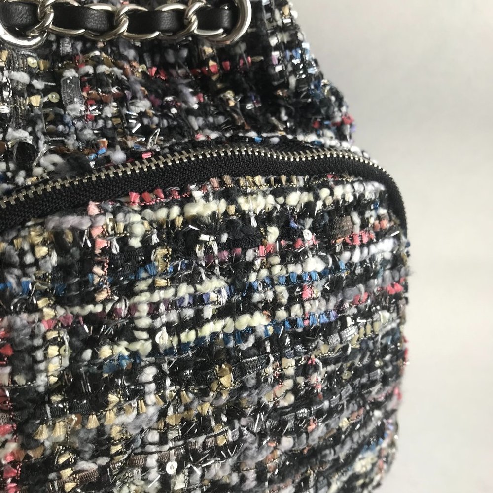 Zara Tweed Mini Backpack in Black with Pink, White and Blue Specks - Picture 6 of 7